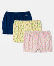 Super Combed Cotton Bloomers with Ultrasoft Waistband - Fairy Tale, Blue Depths & Lemon Meringue (Pack of 3)