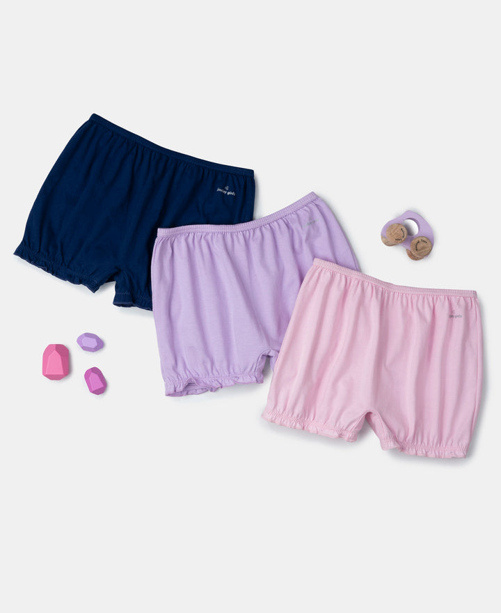 Super Combed Cotton Bloomers with Ultrasoft Waistband - Fairy Tale, Blue Depths & Lemon Meringue (Pack of 3)