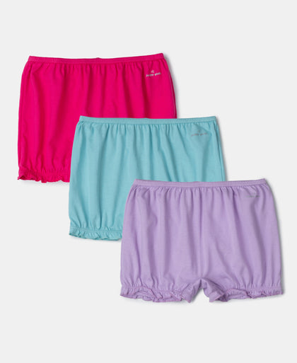 Super Combed Cotton Bloomers with Ultrasoft Waistband - Lavendula, Beetroot Pink & Angel Blue (Pack of 3)