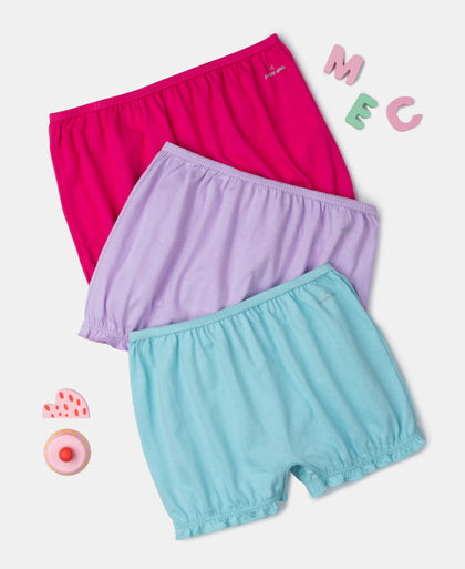 Super Combed Cotton Bloomers with Ultrasoft Waistband - Lavendula, Beetroot Pink & Angel Blue (Pack of 3)