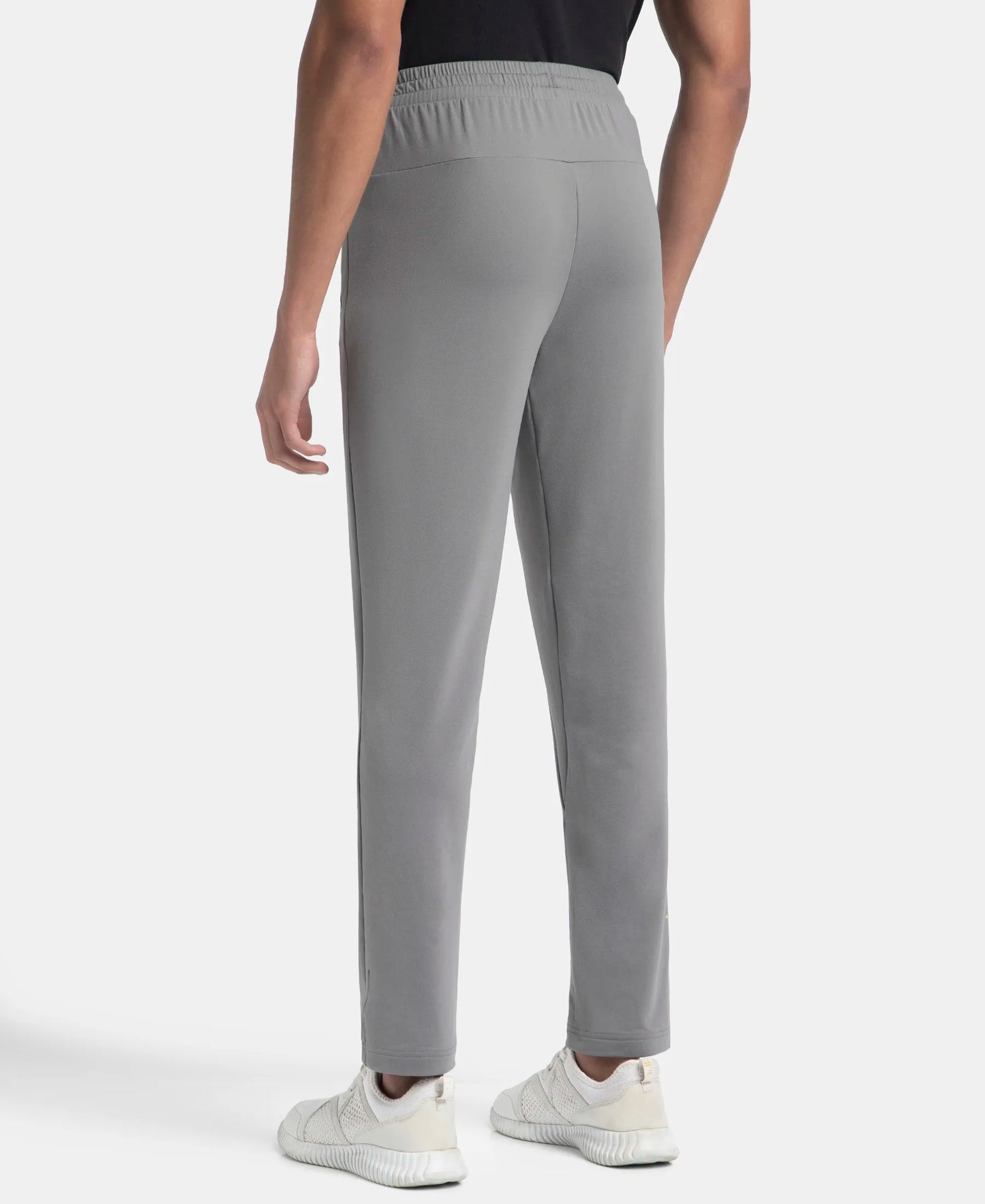 Soft Touch Microfiber Elastane Stretch Trackpant with Side Pockets and StayFresh Treatment - CP Grey