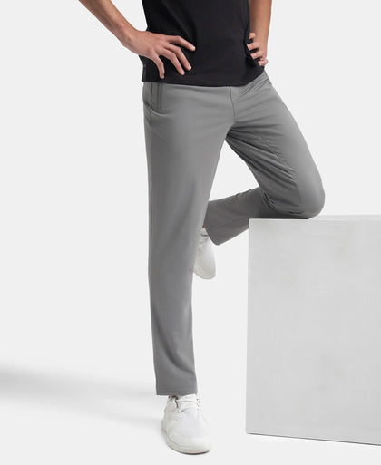 Soft Touch Microfiber Elastane Stretch Trackpant with Side Pockets and StayFresh Treatment - CP Grey