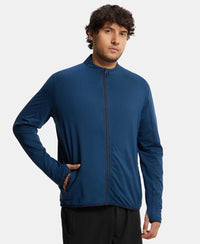 Soft Touch Microfiber Elastane Stretch Jacket with Thumbhole Styling - Moon Light Ocean-2