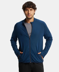 Soft Touch Microfiber Elastane Stretch Jacket with Thumbhole Styling - Moon Light Ocean-5