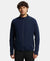 Soft Touch Microfiber Elastane Stretch Jacket with Thumbhole Styling - Navy-1