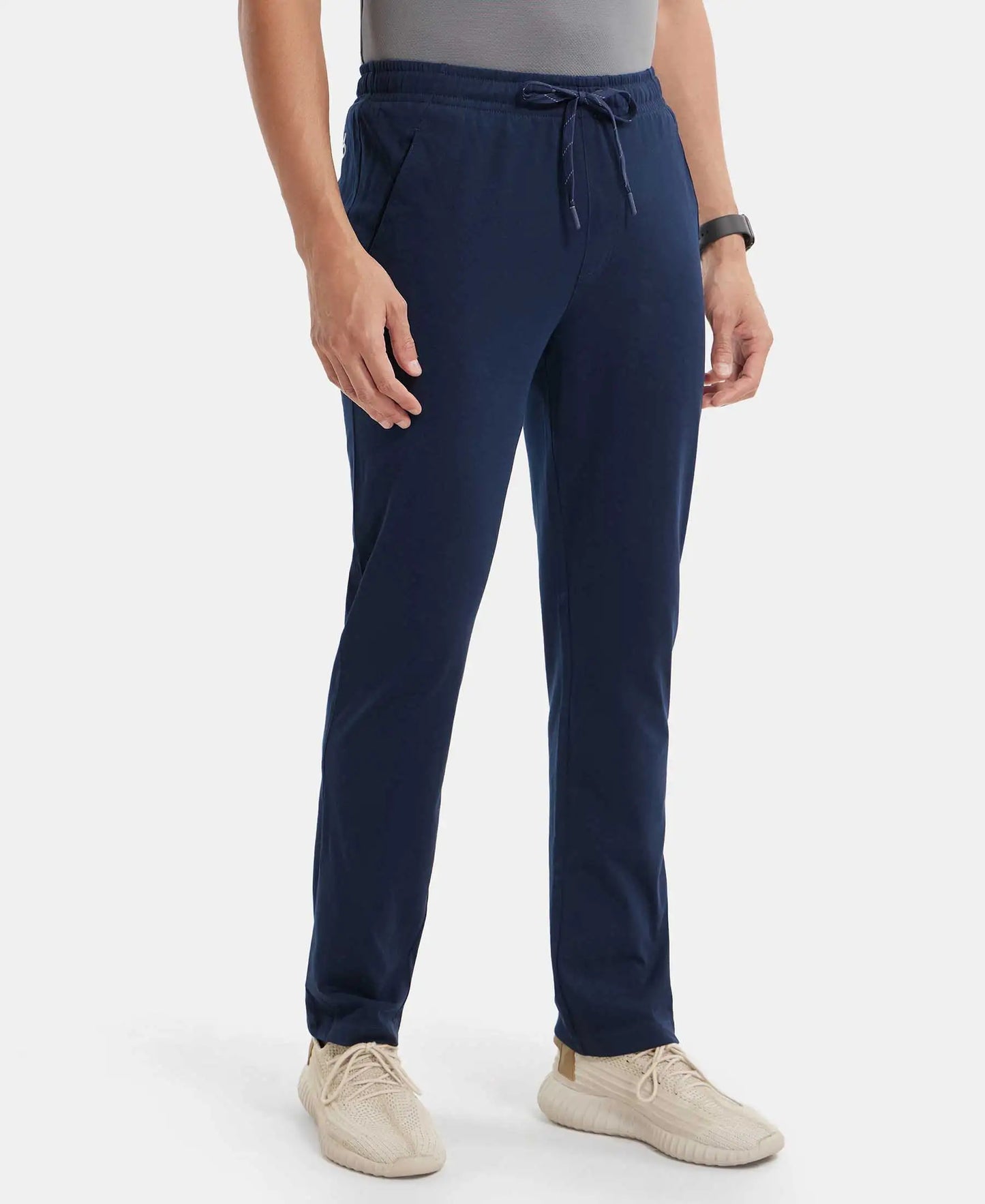 Super Combed Cotton Rich Trackpant with Pockets and StayFresh Treatment - Navy-2