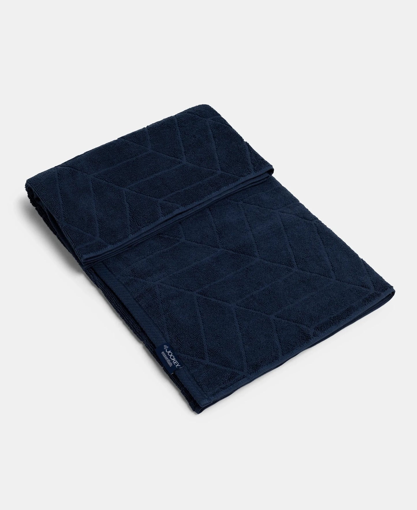 Cotton Terry Ultrasoft and Durable Patterned Bath Towel - Navy