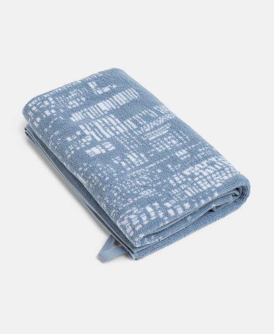 Cotton Rich Terry Ultrasoft and Durable Printed Bath Towel - Dusty Blue