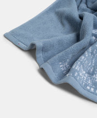 Cotton Rich Terry Ultrasoft and Durable Printed Bath Towel - Dusty Blue