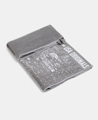 Cotton Rich Terry Ultrasoft and Durable Printed Bath Towel - Grey