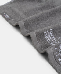 Cotton Rich Terry Ultrasoft and Durable Printed Bath Towel - Grey