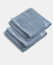 Cotton Rich Terry Ultrasoft and Durable Printed Hand Towel - Dusty Blue (Pack of 2)