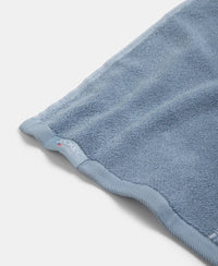 Cotton Rich Terry Ultrasoft and Durable Printed Hand Towel - Dusty Blue (Pack of 2)