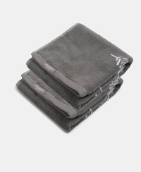 Cotton Rich Terry Ultrasoft and Durable Printed Hand Towel - Grey (Pack of 2)