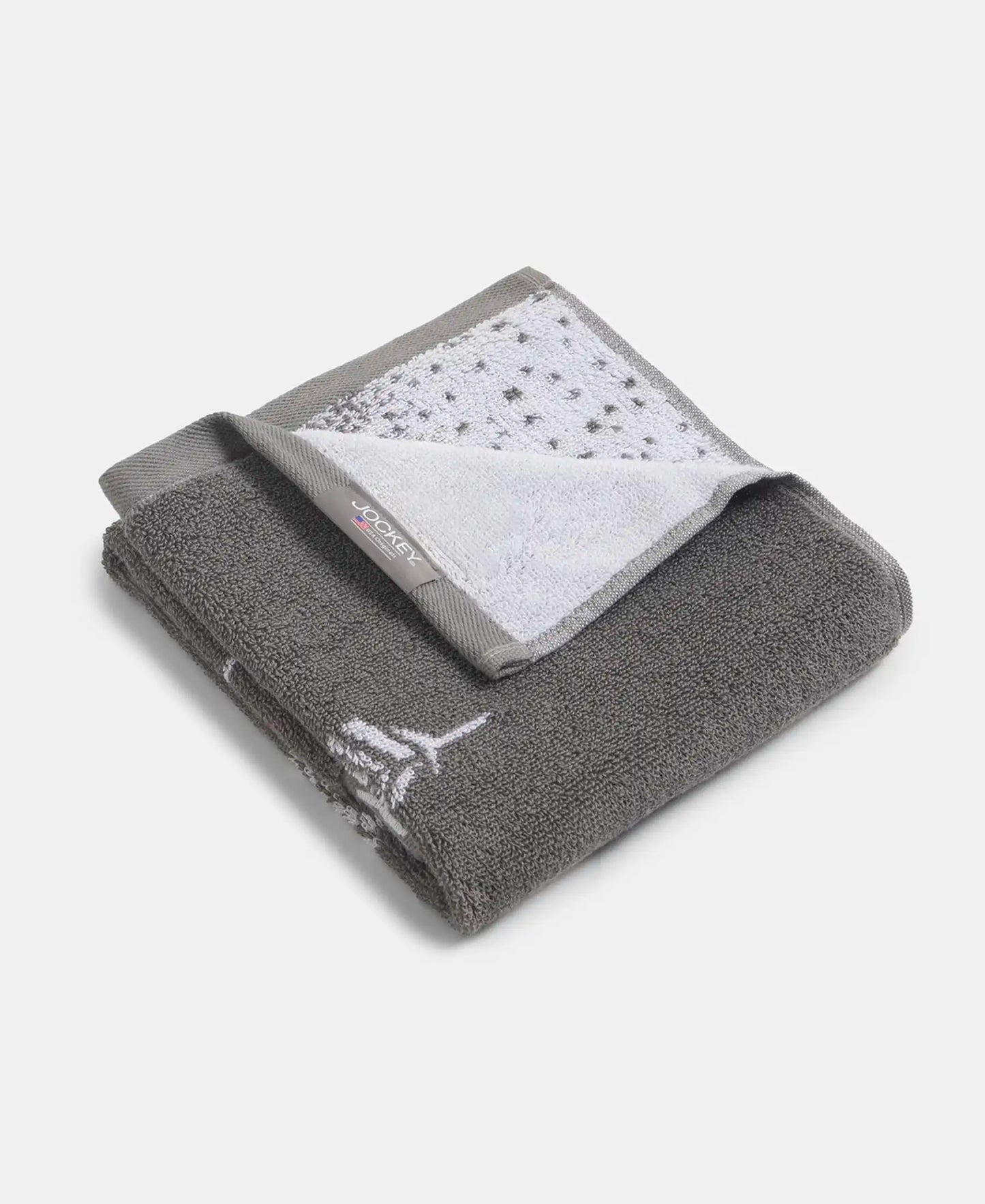 Cotton Rich Terry Ultrasoft and Durable Printed Hand Towel - Grey (Pack of 2)