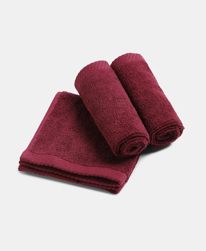 Pack of 6 Cotton Terry Ultrasoft and Durable Solid Face Towel - Grey & Burgundy