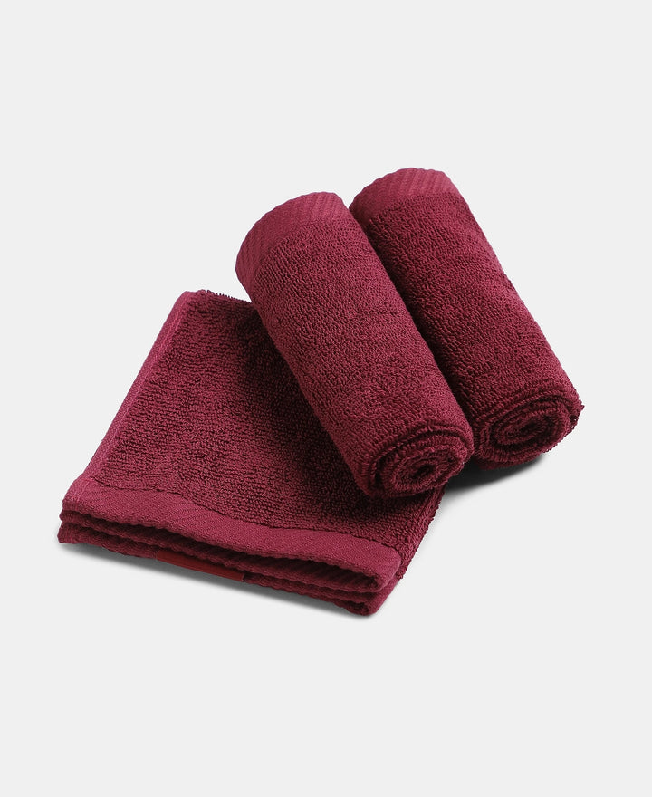 Pack of 6 Cotton Terry Ultrasoft and Durable Solid Face Towel - Grey & Burgundy