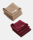 Pack of 6 Cotton Terry Ultrasoft and Durable Solid Face Towel - Camel & Burgundy