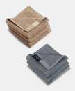 Pack of 6 Cotton Terry Ultrasoft and Durable Solid Face Towel - Grey & Camel