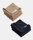 Pack of 6 Cotton Terry Ultrasoft and Durable Solid Face Towel - Navy & Camel