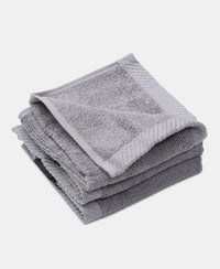 Pack of 6 Cotton Terry Ultrasoft and Durable Solid Face Towel - Grey & Burgundy