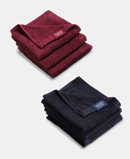 Pack of 6 Cotton Terry Ultrasoft and Durable Solid Face Towel - Navy & Burgundy