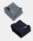 Pack of 6 Cotton Terry Ultrasoft and Durable Solid Face Towel - Navy & Grey