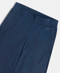 Super Combed Cotton Rich Relaxed Fit Wide Leg Pants with Zipper Pockets - Navy