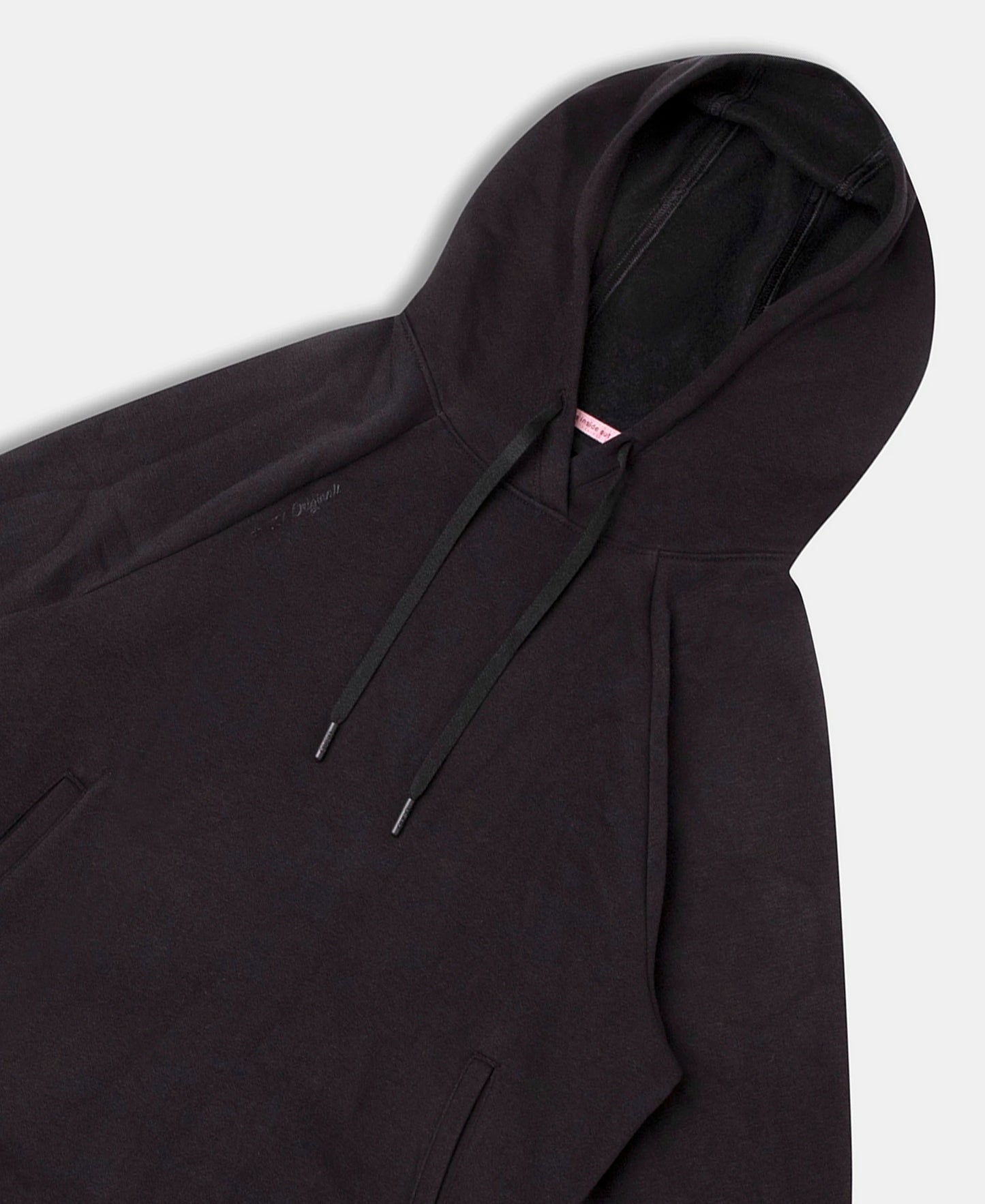 Super Combed Cotton Rich Fleece Fabric Drop Shoulder Styled Hoodie Sweatshirt - Black