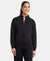 Super Combed Cotton Rich Fleece Fabric Full Zip High Neck Jacket with Front Pockets - Black