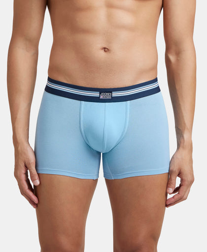 Super Combed Cotton Elastane Stretch Printed Trunk with Ultrasoft Waistband - Dusk Blue Print (Pack of 2)