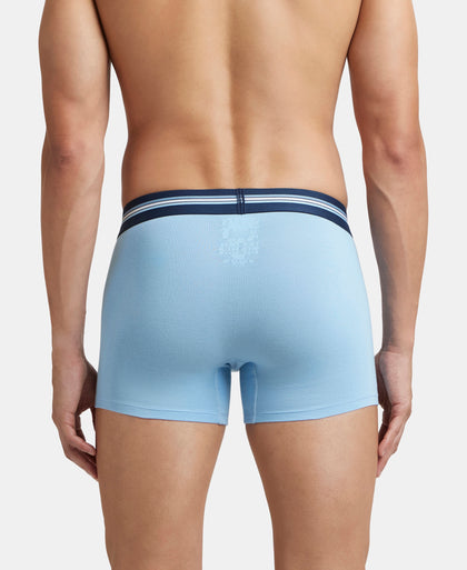 Super Combed Cotton Elastane Stretch Printed Trunk with Ultrasoft Waistband - Dusk Blue Print (Pack of 2)