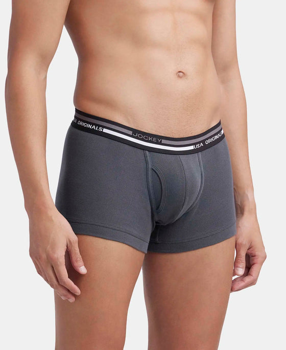 Super Combed Cotton Rib Trunk with Ultrasoft Waistband - Asphalt-2