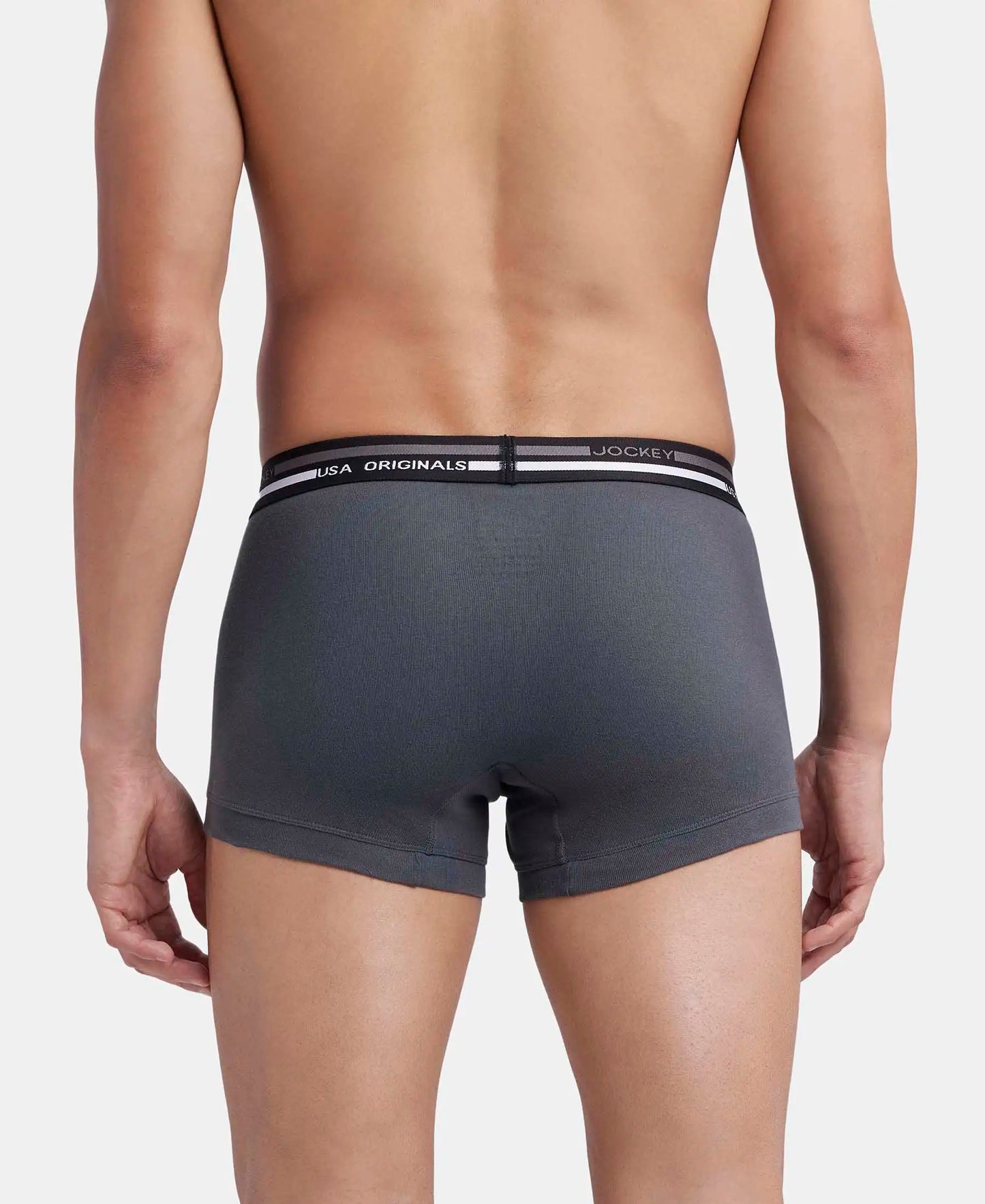 Super Combed Cotton Rib Trunk with Ultrasoft Waistband - Asphalt-3