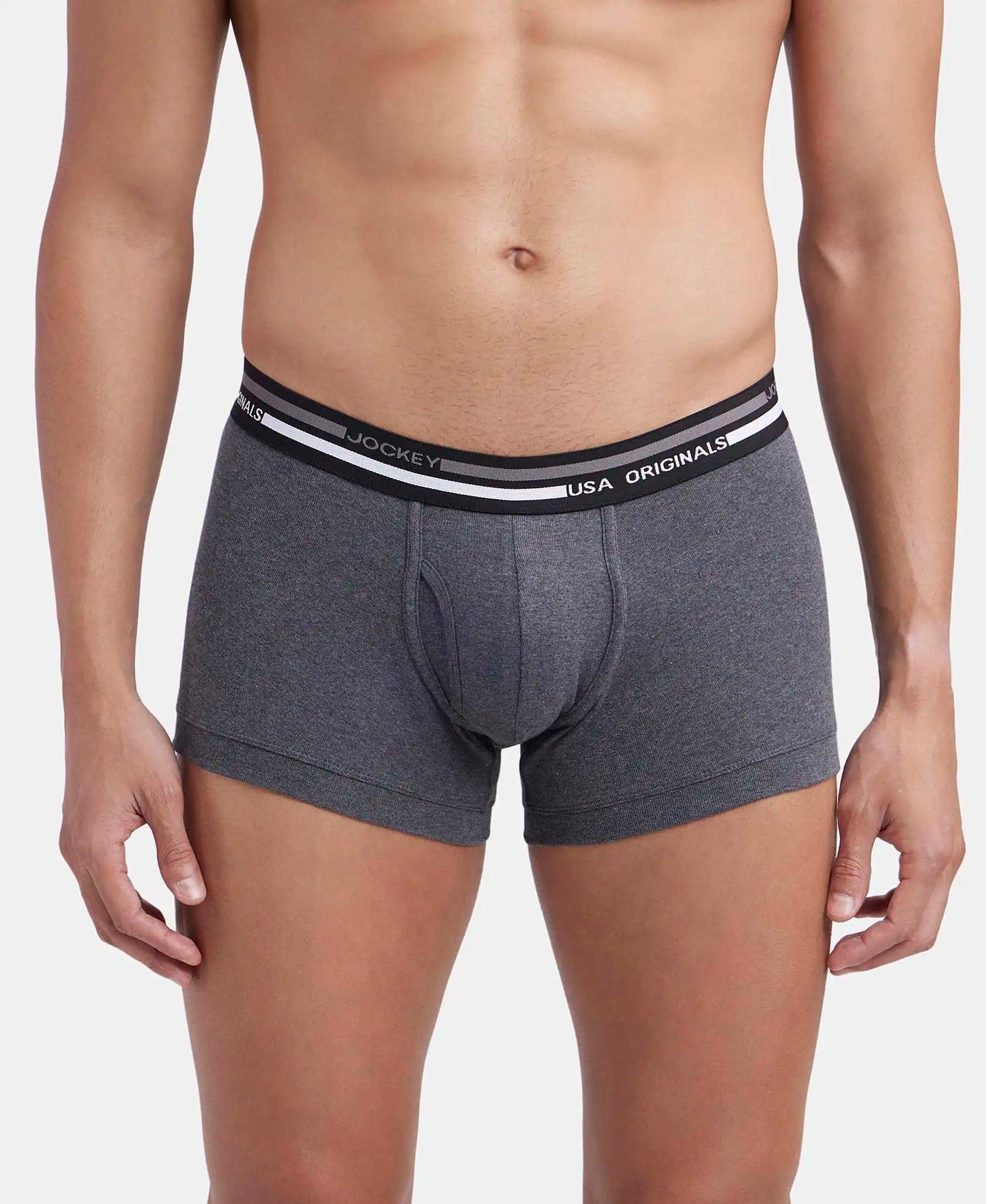 Super Combed Cotton Rib Trunk with Ultrasoft Waistband - Charcoal Melange-1