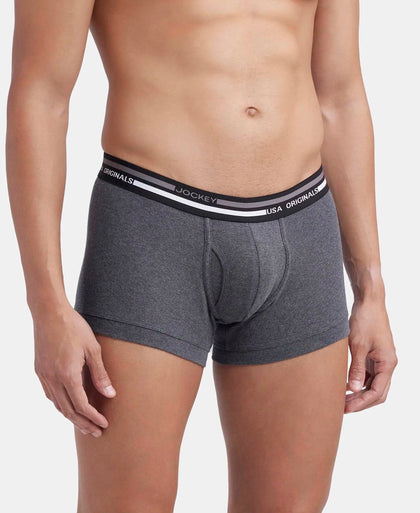 Super Combed Cotton Rib Trunk with Ultrasoft Waistband - Charcoal Melange-2