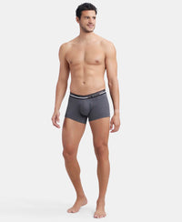 Super Combed Cotton Rib Trunk with Ultrasoft Waistband - Charcoal Melange-4