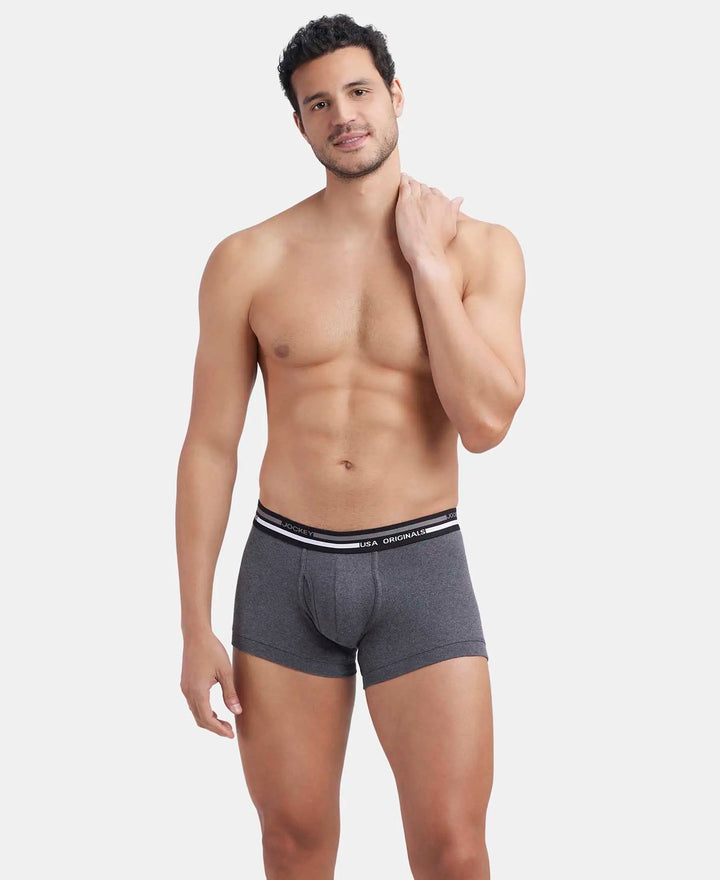 Super Combed Cotton Rib Trunk with Ultrasoft Waistband - Charcoal Melange-5