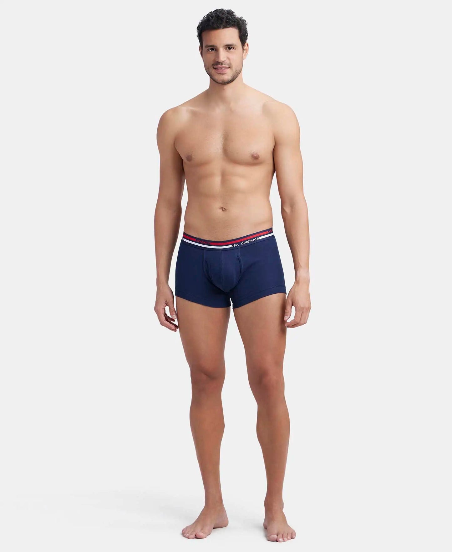 Super Combed Cotton Rib Trunk with Ultrasoft Waistband - Navy-4