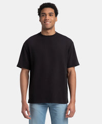 Super Combed Cotton Blend Oversized T-Shirt with StayFresh Treatment - Black