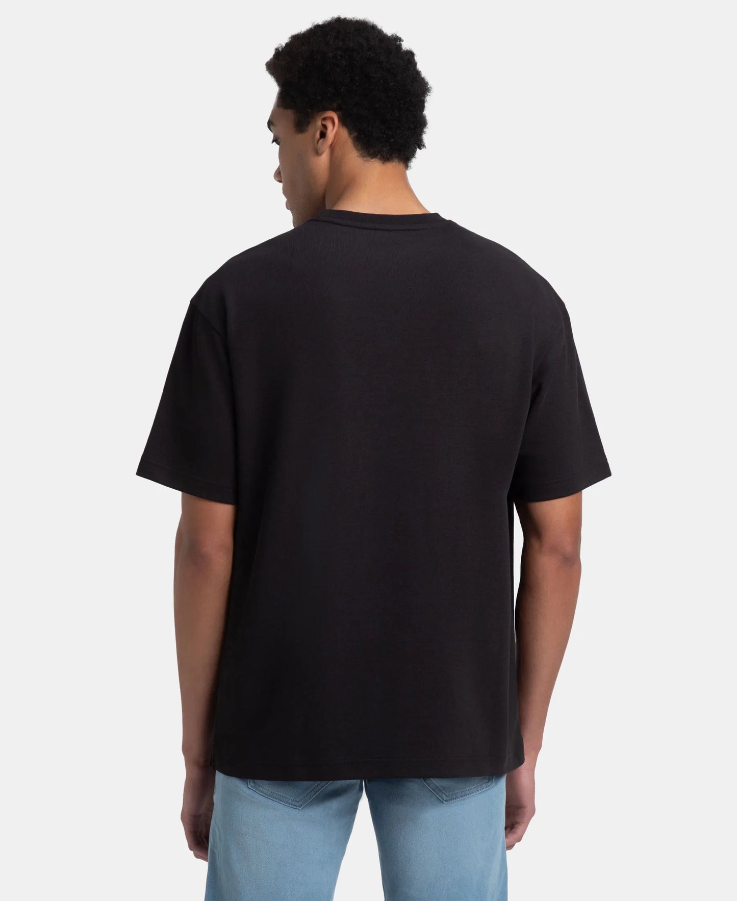 Super Combed Cotton Blend Oversized T-Shirt with StayFresh Treatment - Black