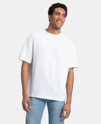 Super Combed Cotton Blend Oversized T-Shirt with StayFresh Treatment - White