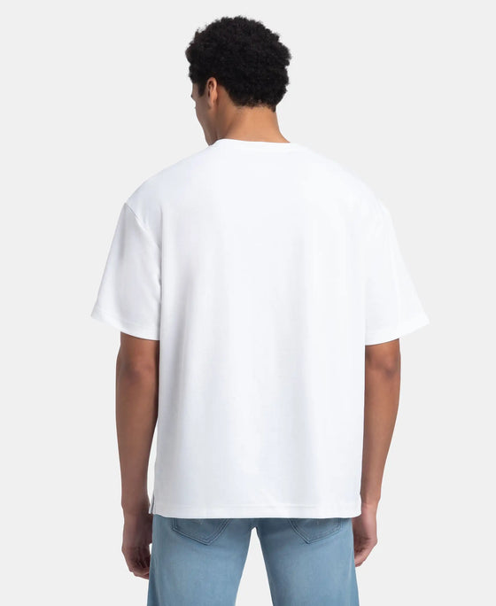 Super Combed Cotton Blend Oversized T-Shirt with StayFresh Treatment - White