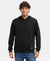 Super Combed Cotton Rich French Terry Hoodie Sweatshirt with Ribbed Cuffs - Black-1