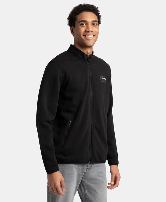 Super Combed Cotton Rich Fleece Jacket with StayWarm Technology - Black