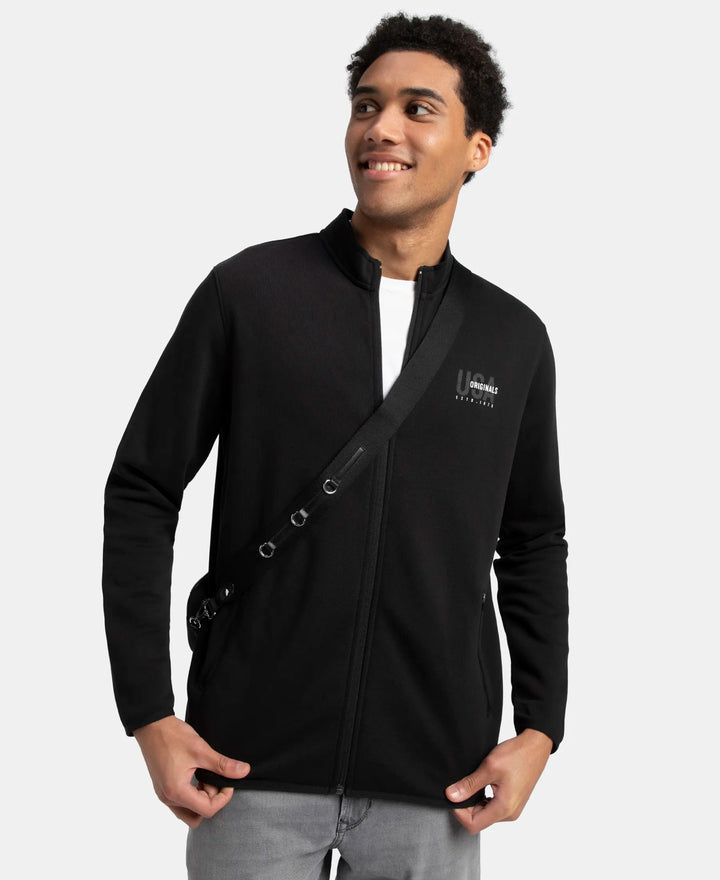 Super Combed Cotton Rich Fleece Jacket with StayWarm Technology - Black