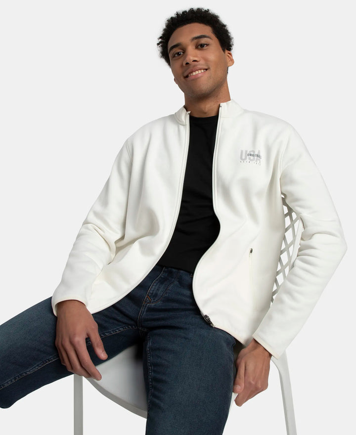 Super Combed Cotton Rich Fleece Jacket with StayWarm Technology - Cannoli Cream