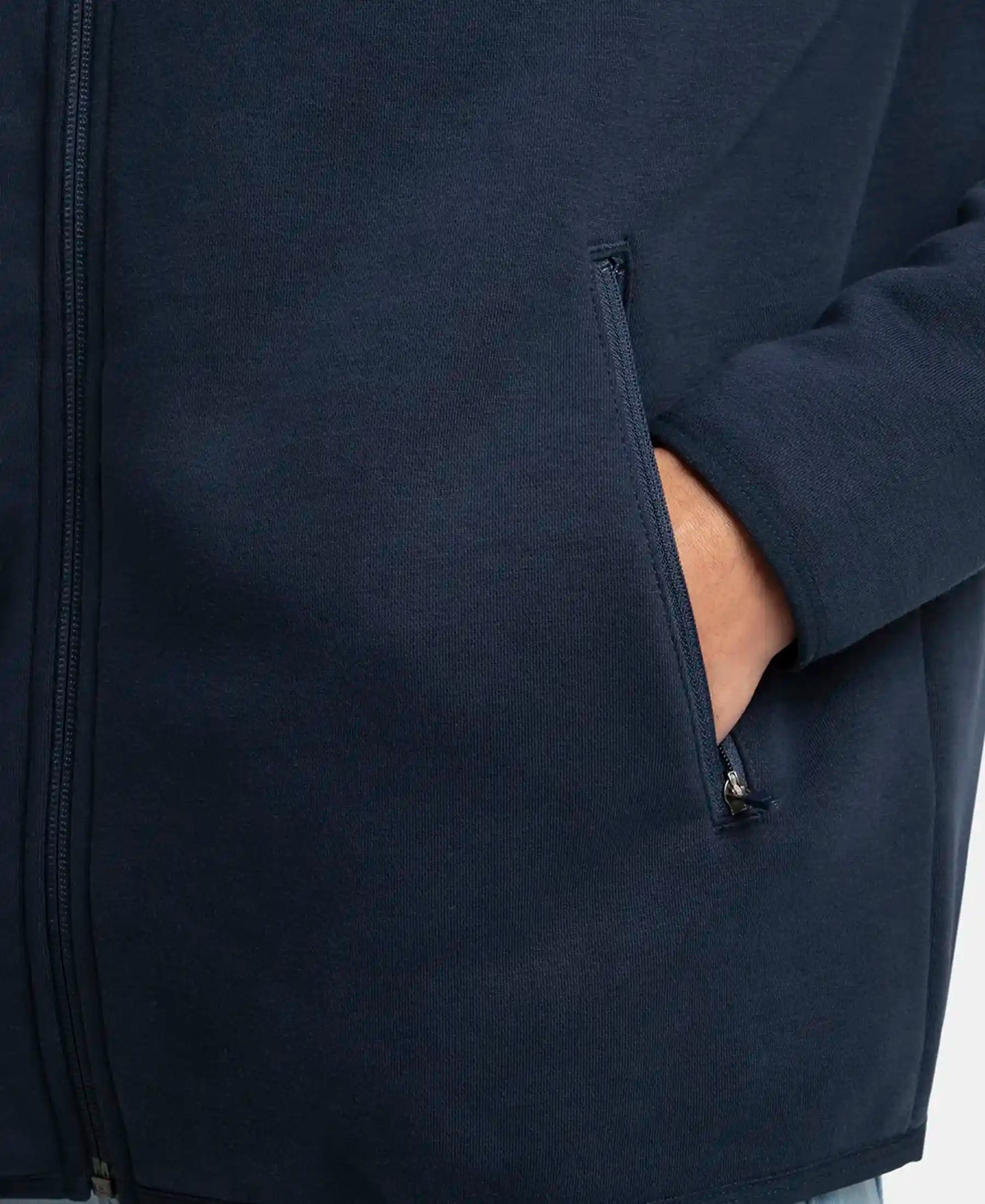 Super Combed Cotton Rich Fleece Jacket with StayWarm Technology - Navy