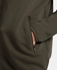 Super Combed Cotton Rich Fleece Jacket with StayWarm Technology - Olive