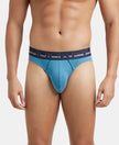 Super Combed Cotton Rib Solid Brief with Ultrasoft Waistband - Aegean Blue-1